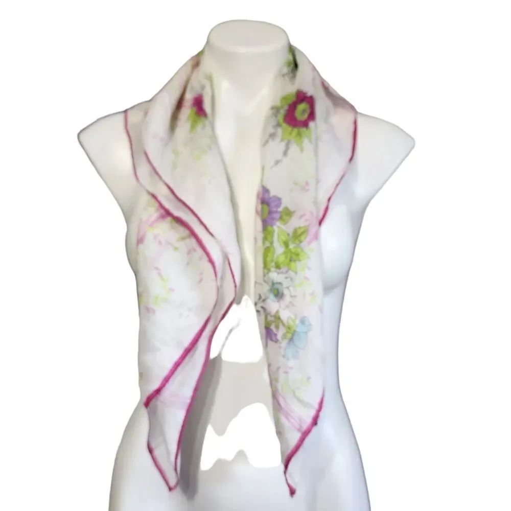 Vintage silk floral scarf